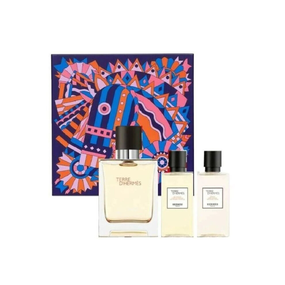 Hermes Terre D'Hermes Gift Set; 50ml EDT, 40ml Shower Gel & 40ml ASB