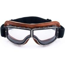 Motorcycle Goggles Vintage Pilot Leather Riding Glasses Scooter Atv Off-road Anti-scratch Dust Proof Eyewear