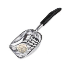 Cat Litter Shovel Solid Metal Pet Litter Shovel Durable Pet Sifting Shovel (34.5*14.4cm , Black)