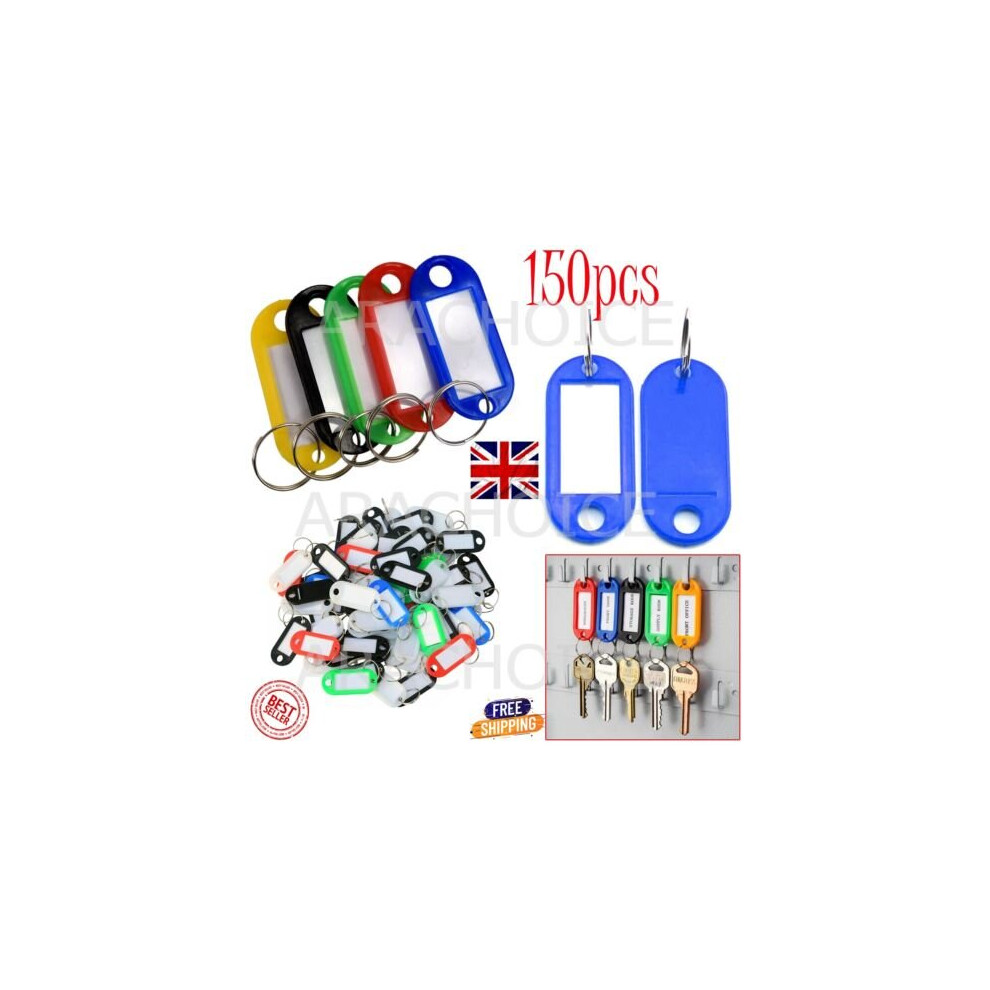 Plastic Key Fobs Luggage Coloured  Tags Key rings with Name Cards 150x