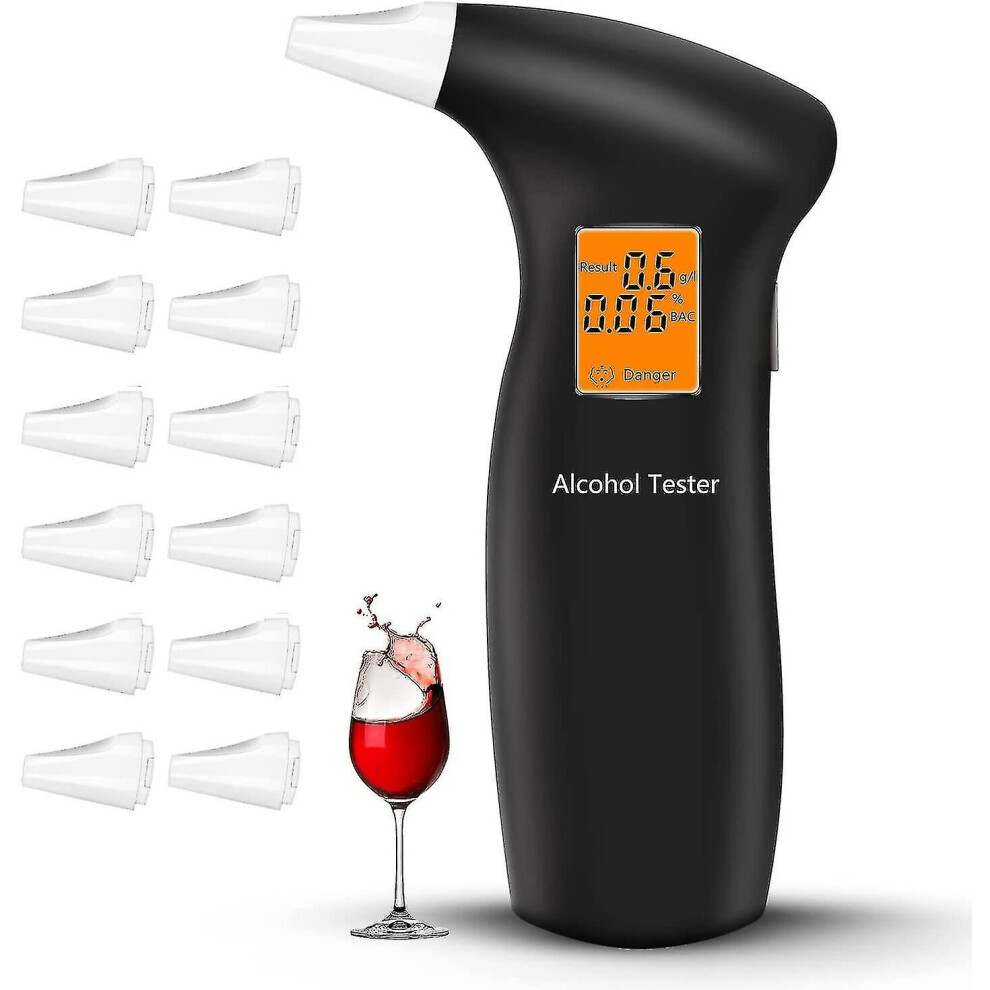 Alcohol Tester Police Precise Alcohol Measuring Devices With 12 Mouthpieces, Fast Professional Alcohol Tester Alcohol Tester High Accuracy With Semico