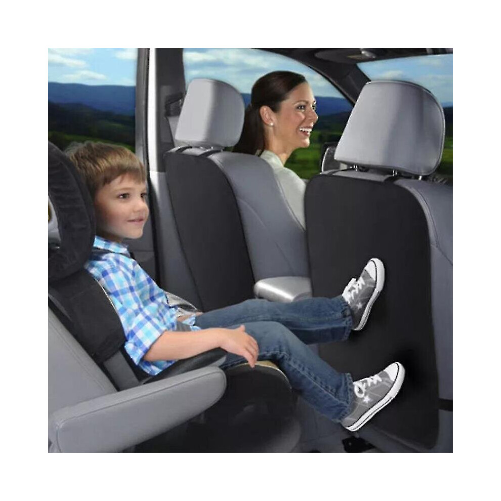 2Pcs Kids Kick Mat Car Seat Back Protector Dirty Mud Pad Black