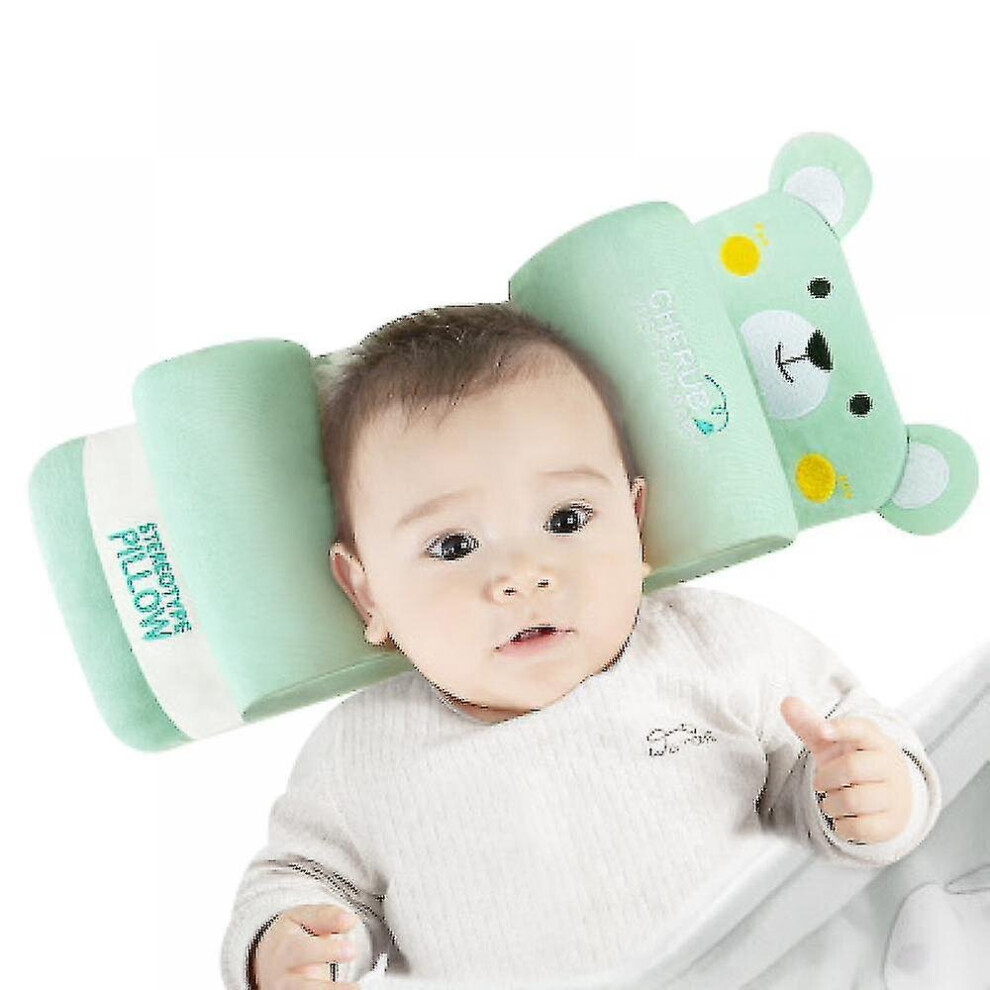 (green) Newborn Head Shaping Pillow  Anti-eccentric Head Pillowlatex Gift_y