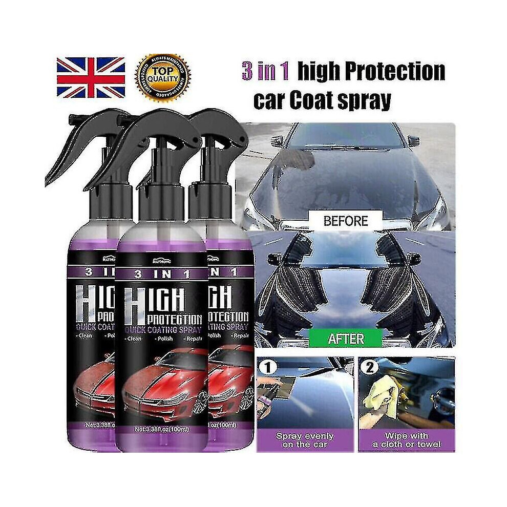 3pack High Protection Quick Car Coat Ceramic 3 In 1 Coating Spray Hydrophobic