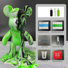 (E) Diy Painting Teddy Bear Violent Bear Fluid Painting Creative Home Decor