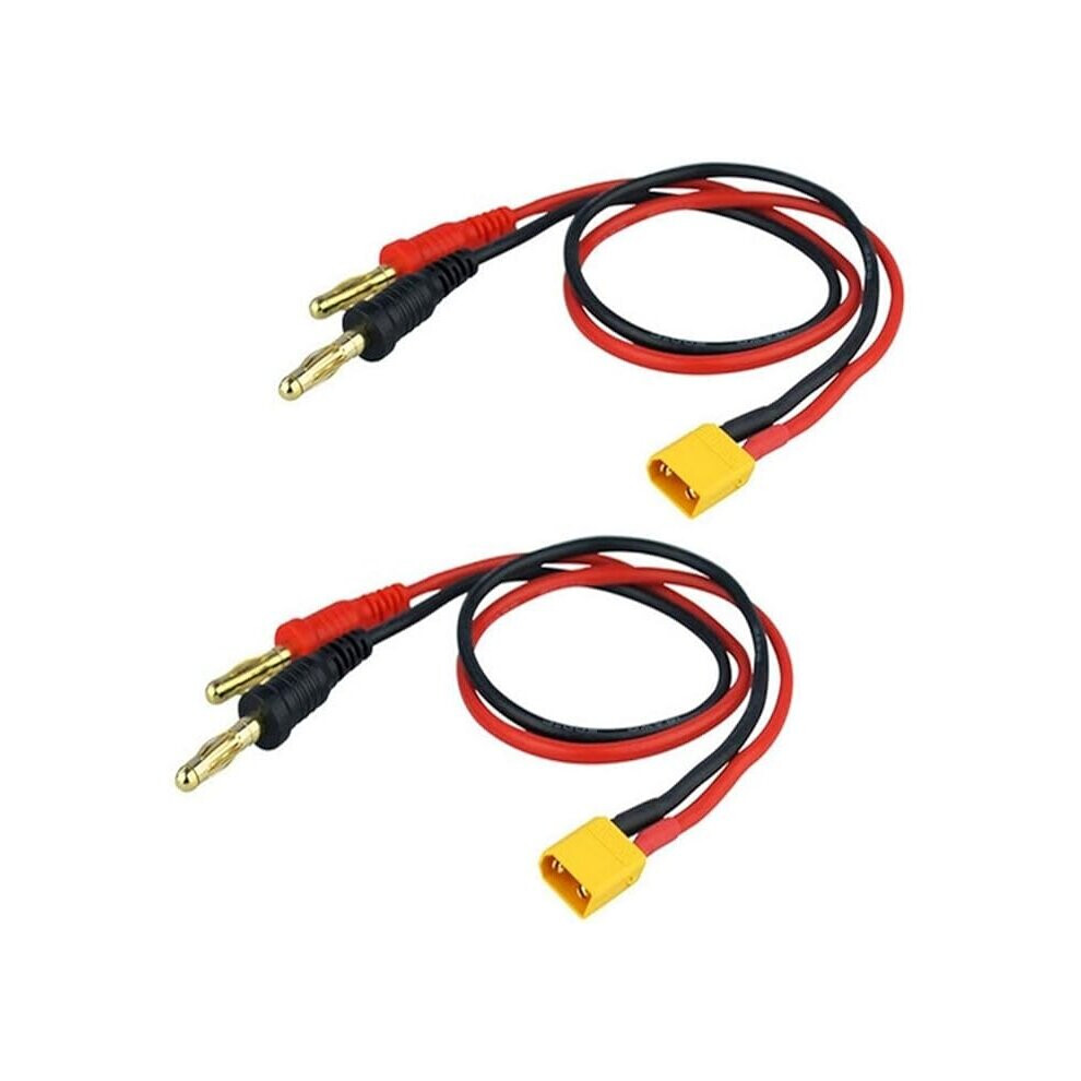 2Pcs Xt30 Male Plug Connector To 4Mm Banana Bullet Plug Connector Cable With 16Awg Silicone Wire For Rc Lipo Battery 7659307196836