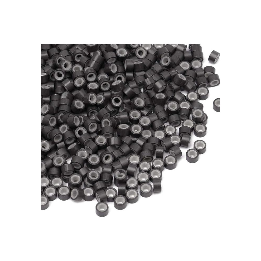 Ifsecond Unisex Black 500Pcs 5Mm Micro Rings Nano Beadsï¼Silicone Micro Link Rings Lined Beads For Hair Extensions Tool