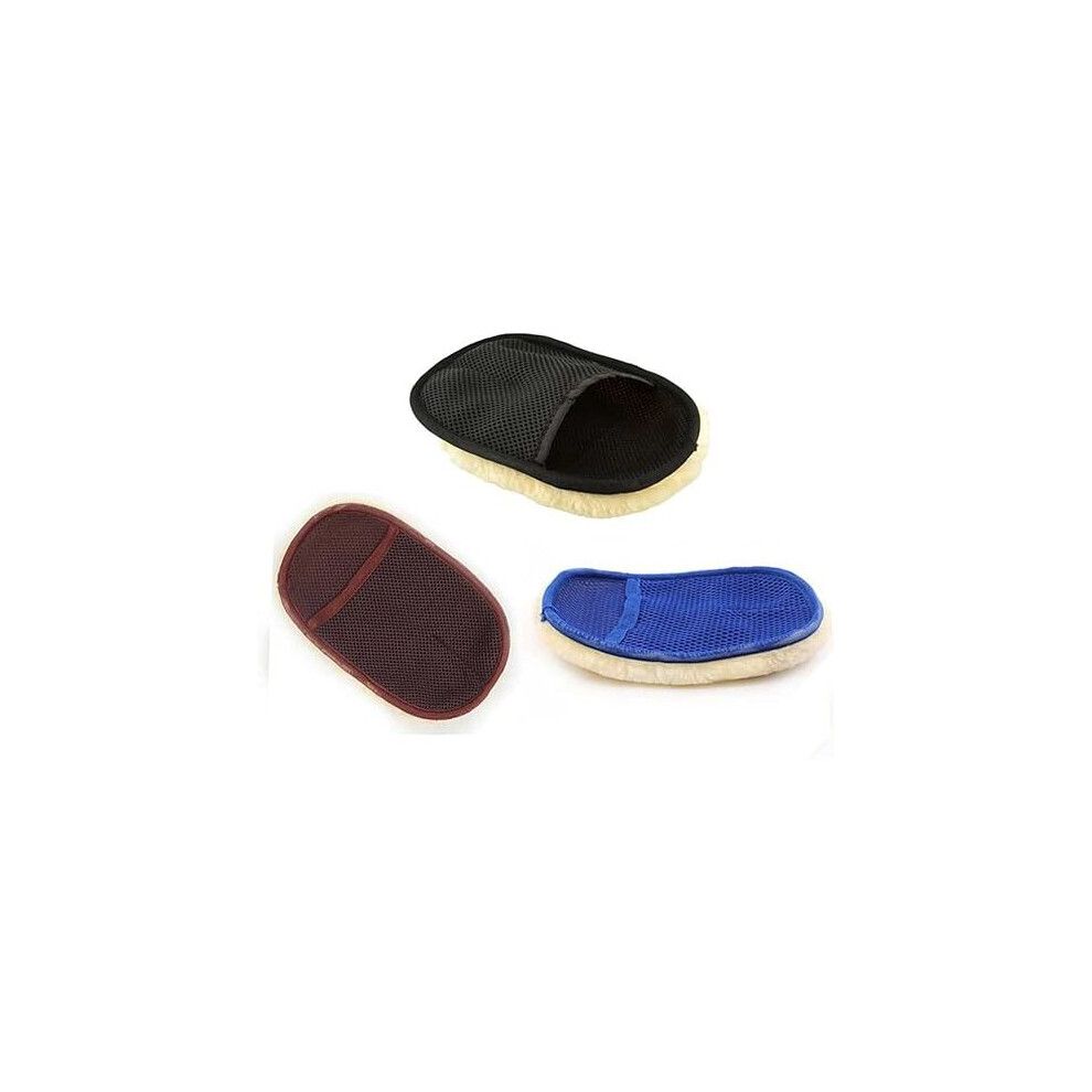 2Pcs Faux Wool Soft Car Motorcycle Polishing Car Washing Clean Mitt Glove Tools Random Color 7659307196638
