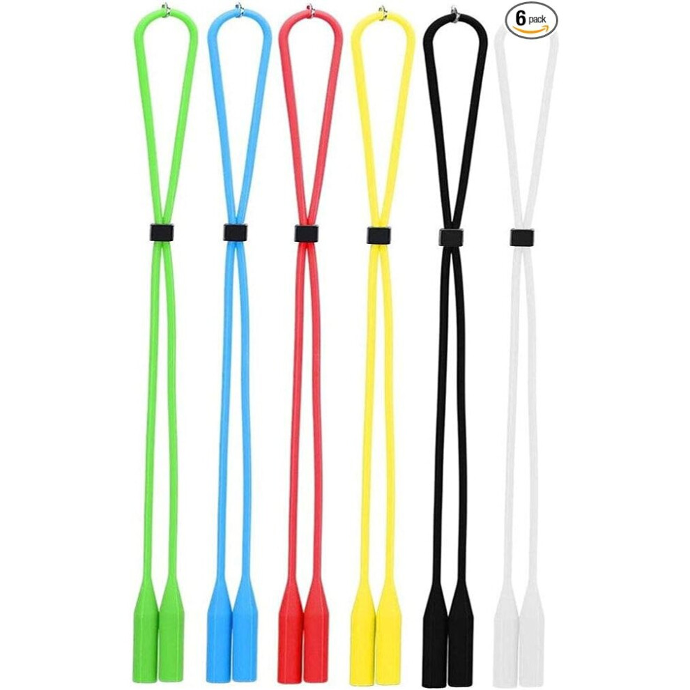 Ifsecond 6 Pieces Eyeglasses Straps, Adjustable Silicone Eyewear Retainer, Spectacles Head Band Strap Holder