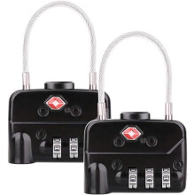 2 Pack TSA Approved Luggage Locks - 3 Digits Combination Long Shackle Padlocks - Travel Locks for Suitcase,Baggage,Backpacks and Briefcase and More