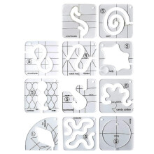 11pcs Free-motion Quilting Template Set-sewing Ruler