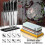 Knife Sharpening Stone Kit, 4 Side Grit 400/1000 3000/8000 Water Stone, Non-slip Bamboo Base, Flatting Stone, Angle Guide And Leather Strop 3