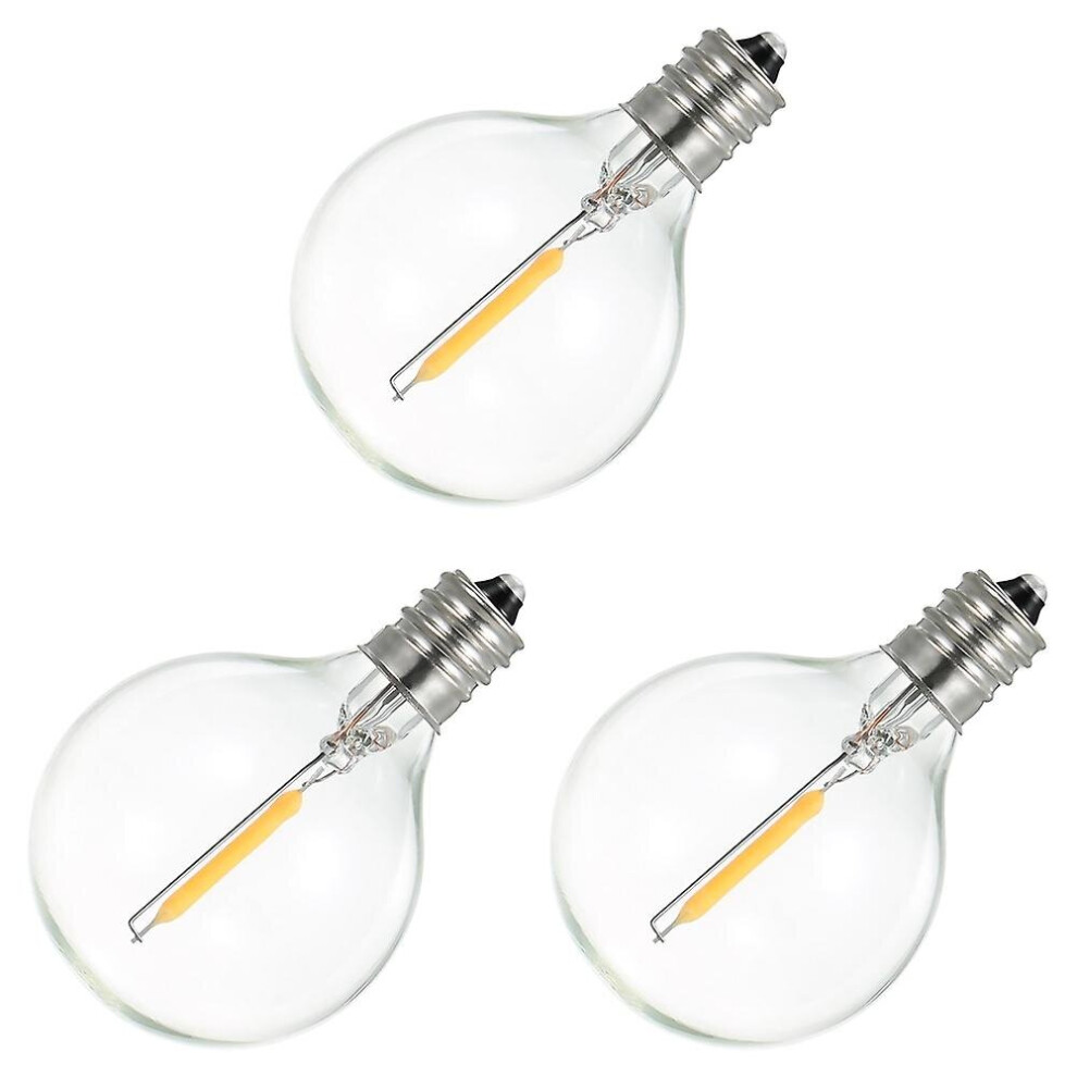 3Pcs G40 Led Bulbs, E12 Screw Base Compatible Solar String S Light