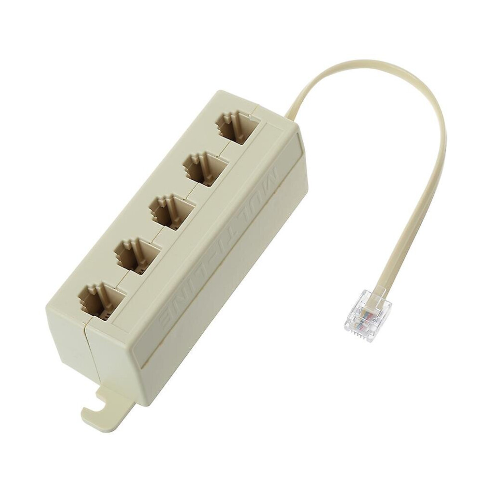 Rj11 Telephone Male To 5 Way Female Adapter 6p4c Jumper Lan Network Splitter