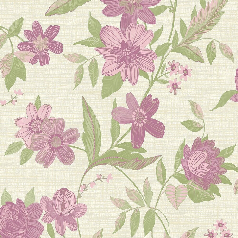 B&Q - Katsu Trail Floral Blown WallpaperPink - Image 2