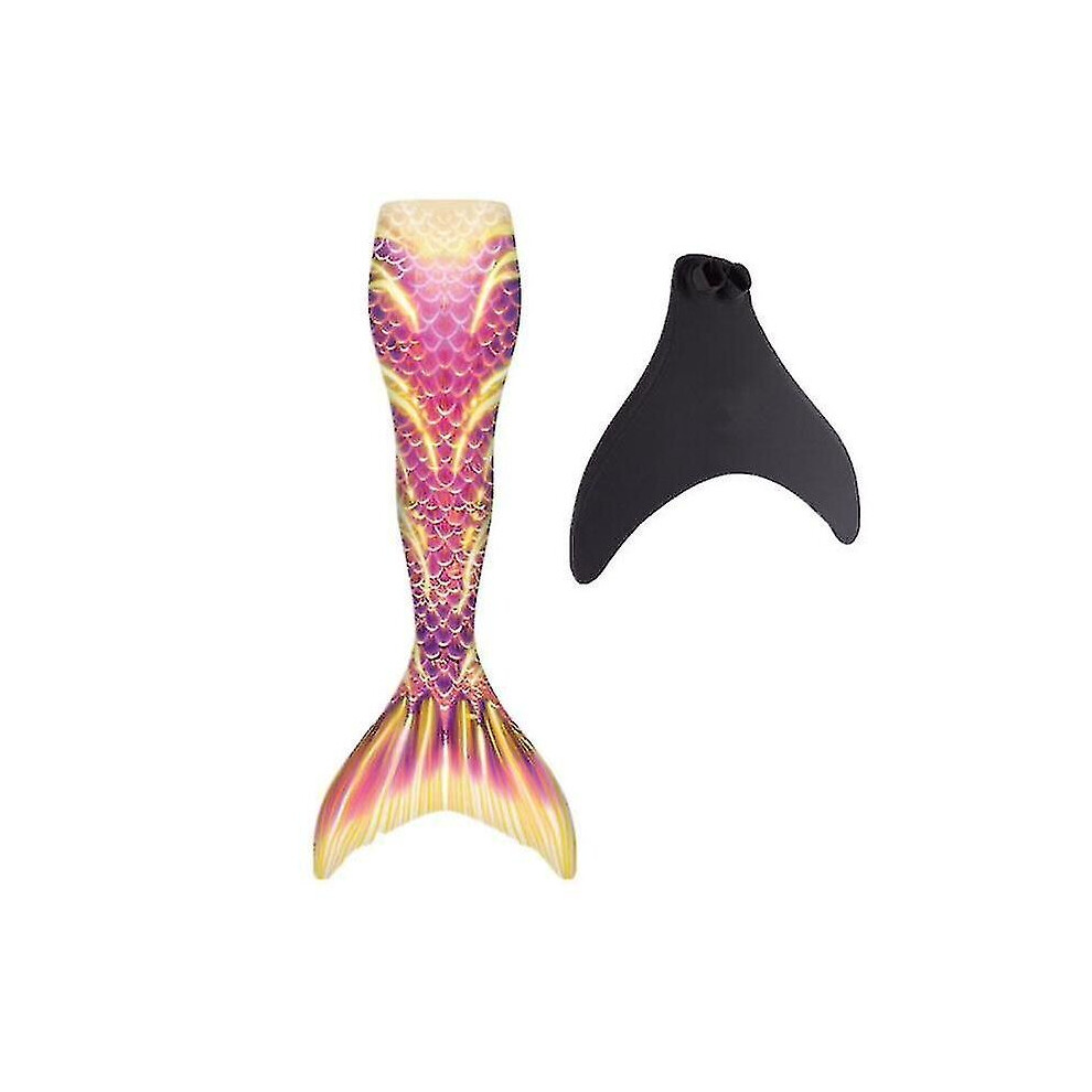 (, S) Adult Reinforced Mermaid Tail For Swimming, Monofin Included Yellow