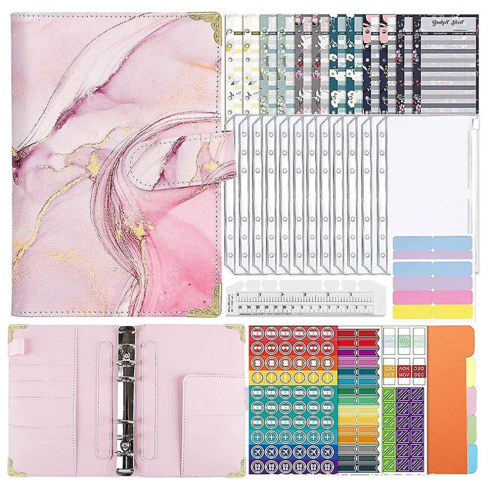 Budget Planner Money Envelopes Binder - Organiser Notebook With Budget Sheets Money Storage With Fi