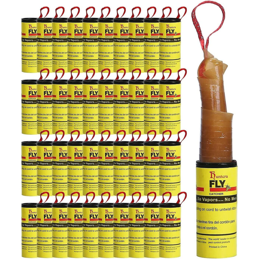 Fly Trap Adhesive Strips Fly Catcher Glue Rolls, Fly Tape Against Fungus Gnats Fruit Flies And Fruit Flies For Indoors And Outdoors 40pcs Reusable