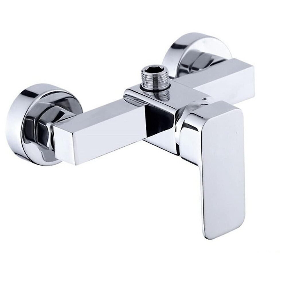 Modern Chrome Wall-mounted Shower Tap With Shower Mixer For Cold And Hot Water