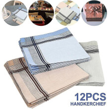 12x Men's Handkerchiefs Men's Handkerchiefs Fabric 100% Cotton Size 38*38 Cm