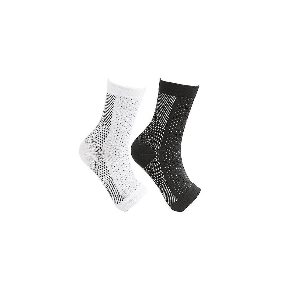 Black 2Pairs Neuropathy Compression Socks Ankle Arch Support Protect Socks