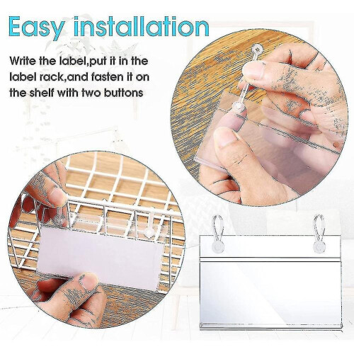 50pcs Plastic Label Holders Price Tag Ticket Hanger Clips 1