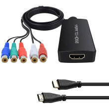 Hdmi To Ypbpr Converter With Hdmi Cable Hdmi To Component Adapter Supports 720/1080p, Adapts To Multiple Models