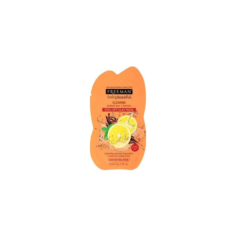 freeman feelingbeautiful, sweet tea, lemon, peel off clay mask 15ml