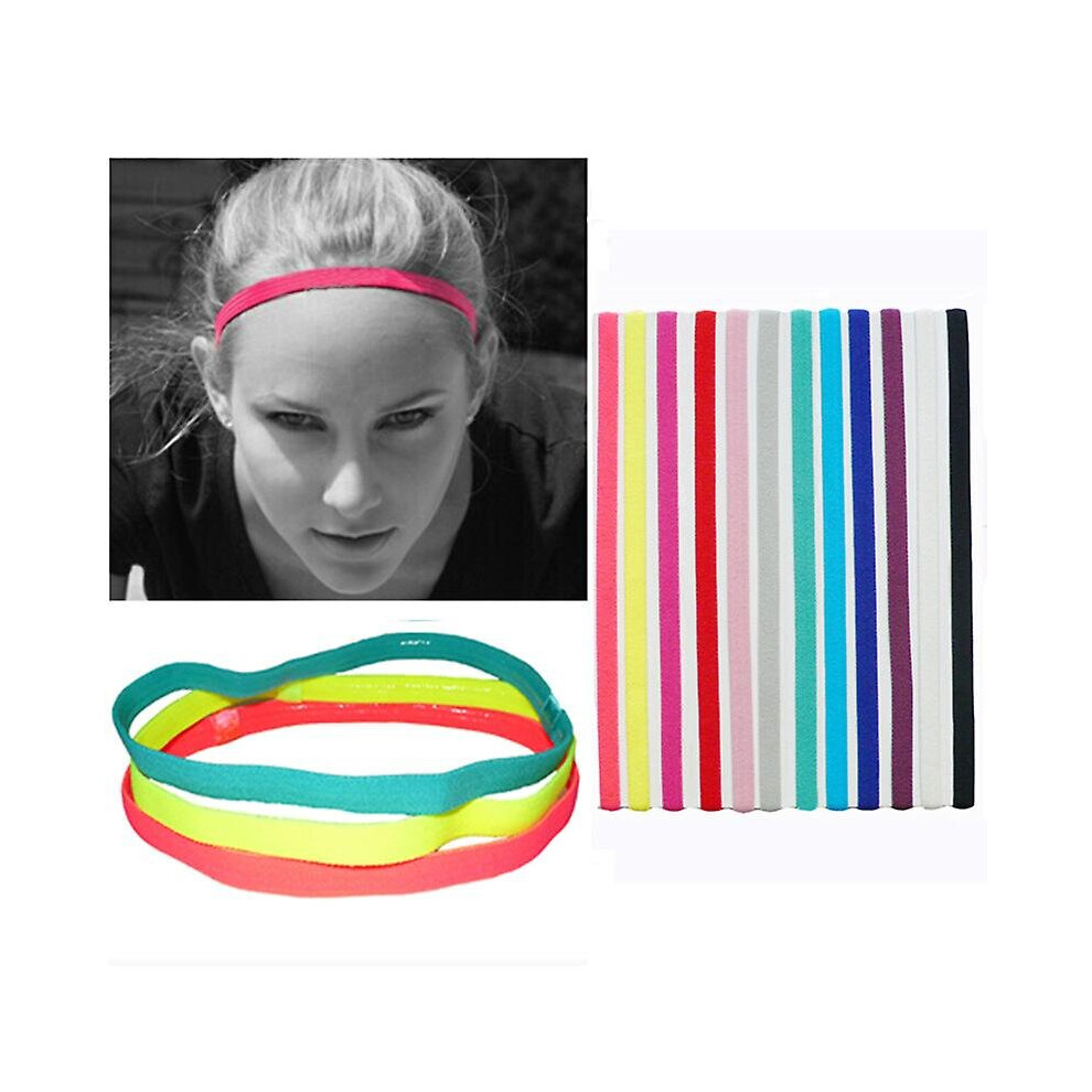 12 Pcs Sports Headband Ultra Thin Hairband, Elastic Anti-slip, Thin Strap For Women And Men With Silicone Inner Sweatband, Sports Headband, Yoga, Golf