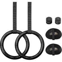 Gymnastic Rings - Olympic Gymnastic Rings - With Adjustable Nylon Bands - 23mm Load - 400kg - For Ou