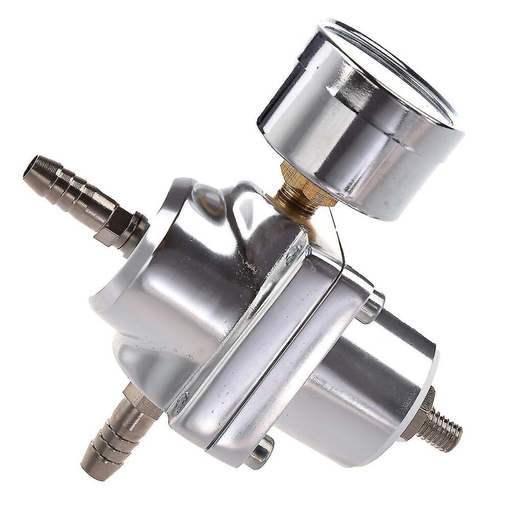 Universal Car Adjustable Fuel Pressure Regulator With Gauge Silver 9468842044841