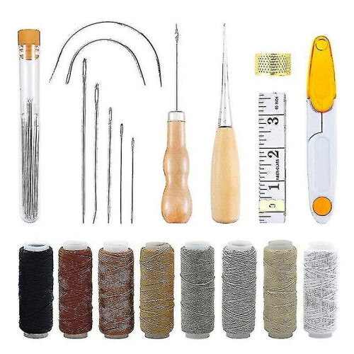 Upholstery Repair Kit 29 Pack Leather Craft Hand Sewing Needles Canvas Thread Uk