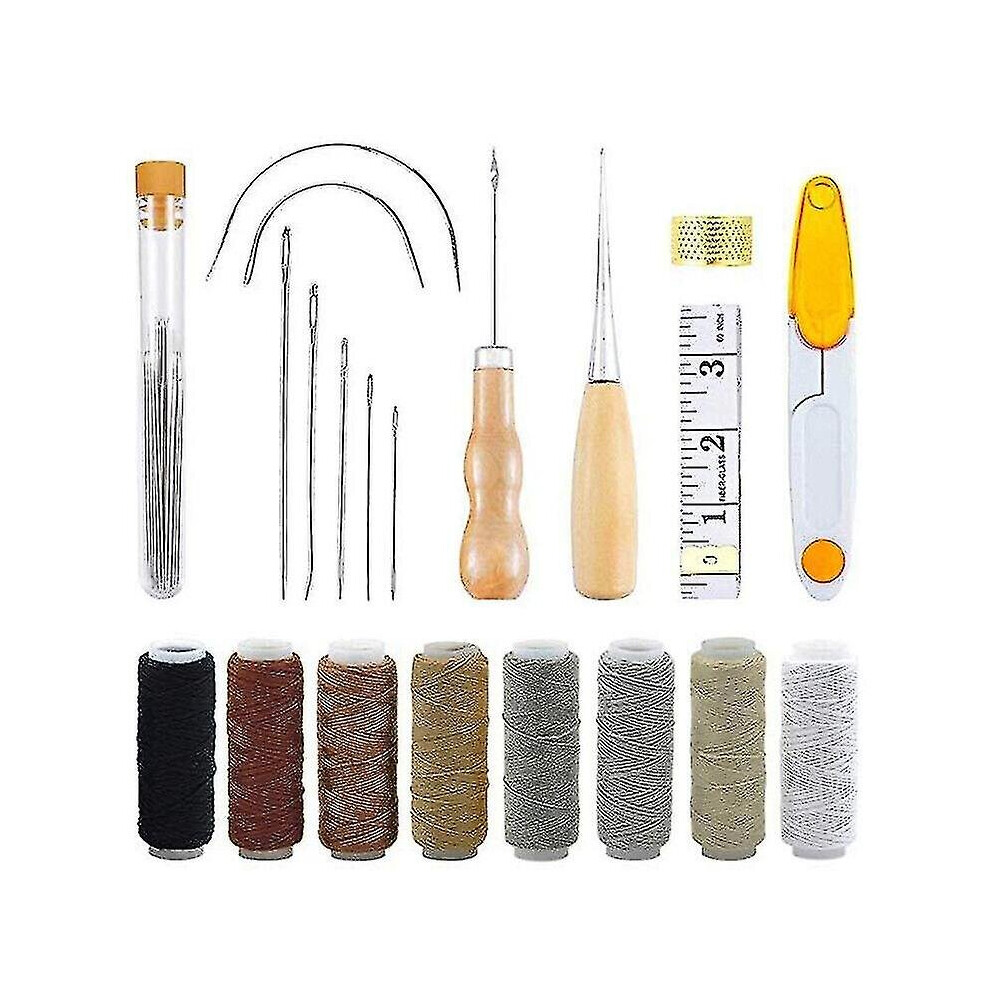 Upholstery Repair Kit 29 Pack Leather Craft Hand Sewing Needles Canvas Thread Uk