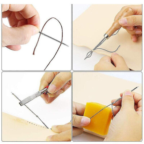Upholstery Repair Kit 29 Pack Leather Craft Hand Sewing Needles Canvas Thread Uk 1