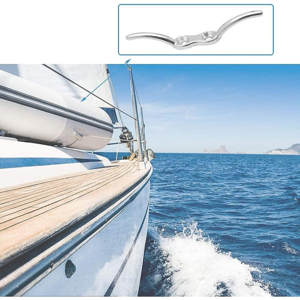 Cleat Hook, Stainless Steel Hook Mast Rope Hook For Fixing Ropes On Flag Poles Boats Awnings Shutters Tarps, 2 Pieces