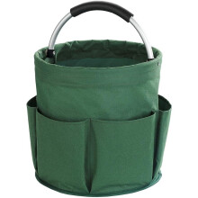 Cleaning Product Storage Basket, 6 Compartments, Foldable With Transport Handle, Green