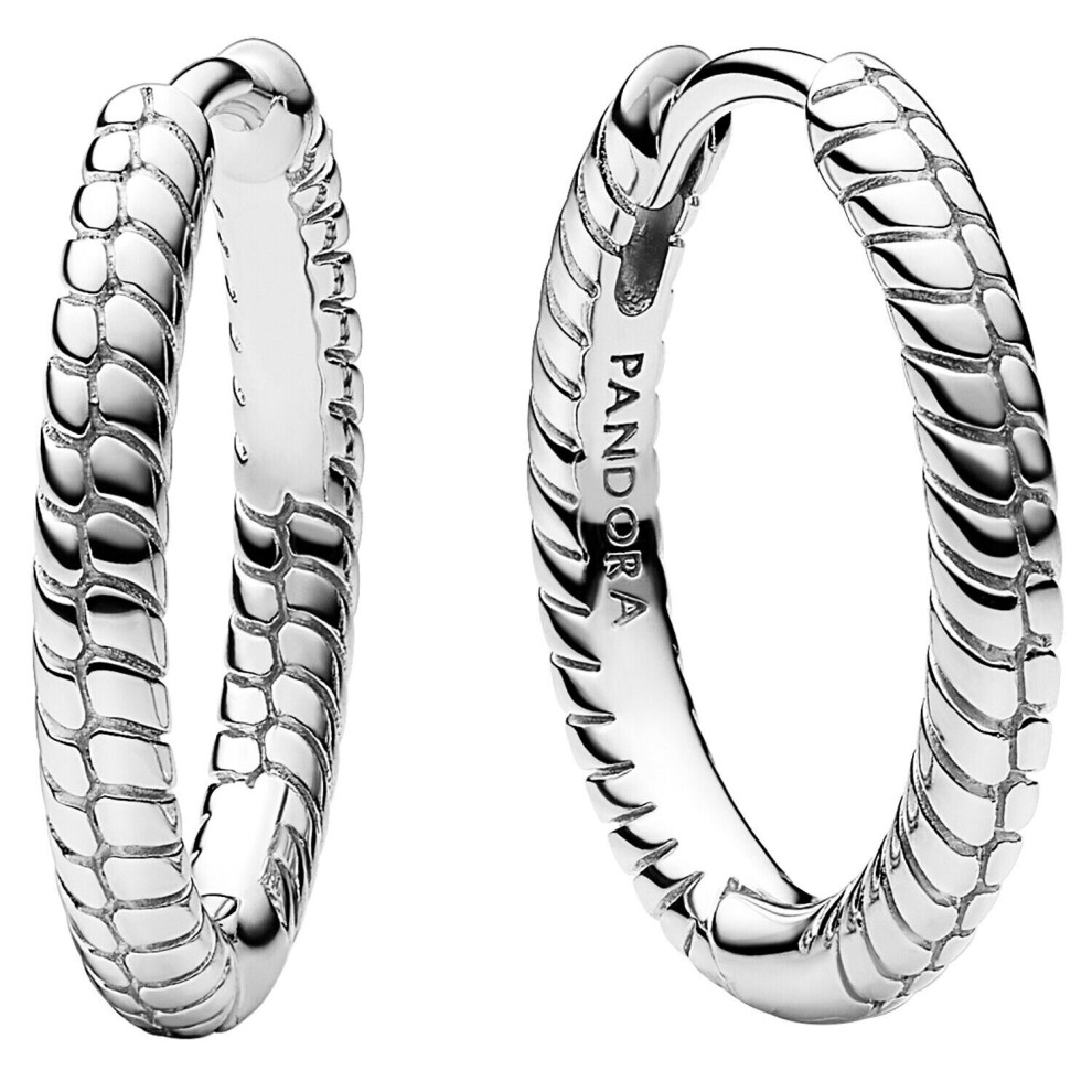 Pandora Moments Small Charm Hoop Sterling Silver Earrings 292728C00