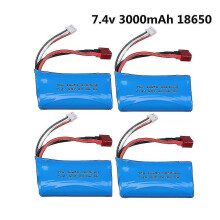 18650 7.4v 3000mah Lipo Battery 2s For Wltoys 12423 10428 12429 12401 12402 12402a Rc Car Spare Parts