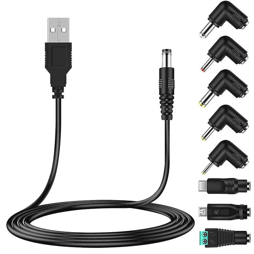 Universal 5v Usb Power Cord, Usb To Dc Power Cable With 8 Types Connectors For Android Phones, Tabl
