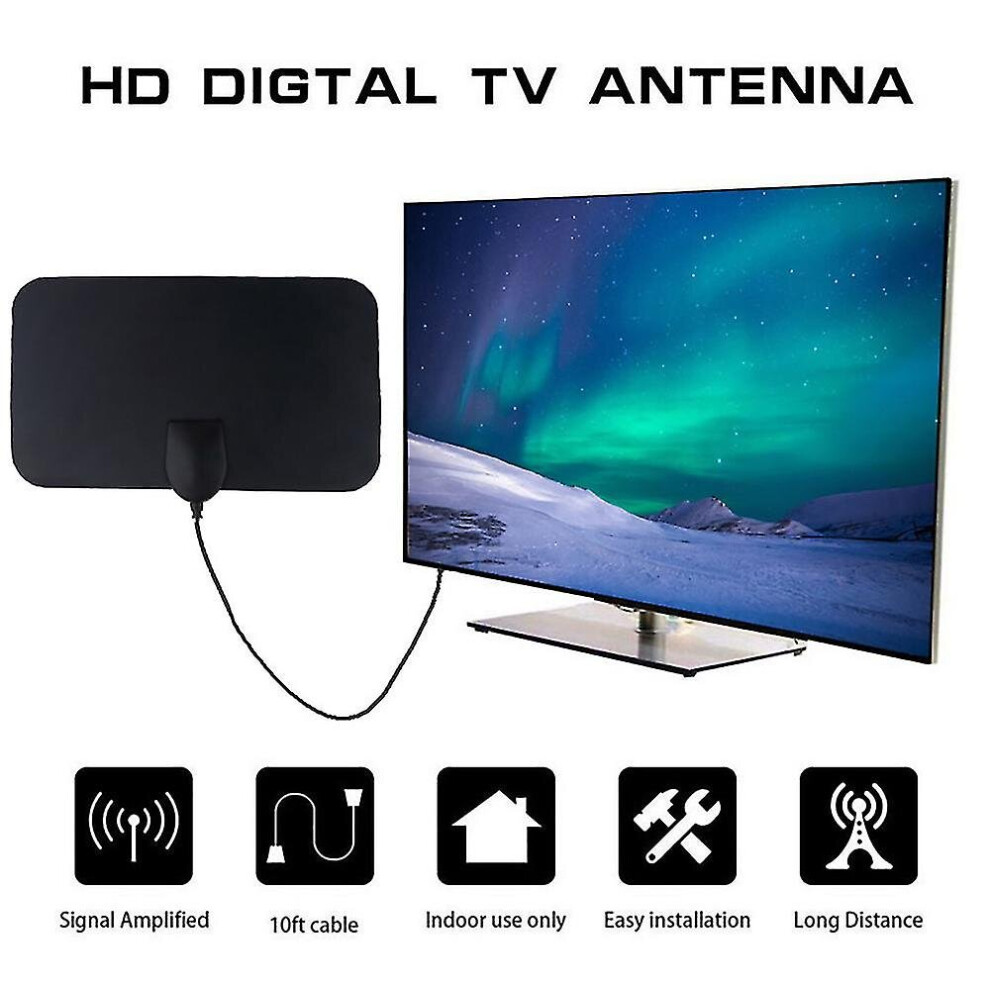 Indoor Tv Aerial 50 Mile Digital 1080p Hdtv Amplified Antenna Arial Freeview