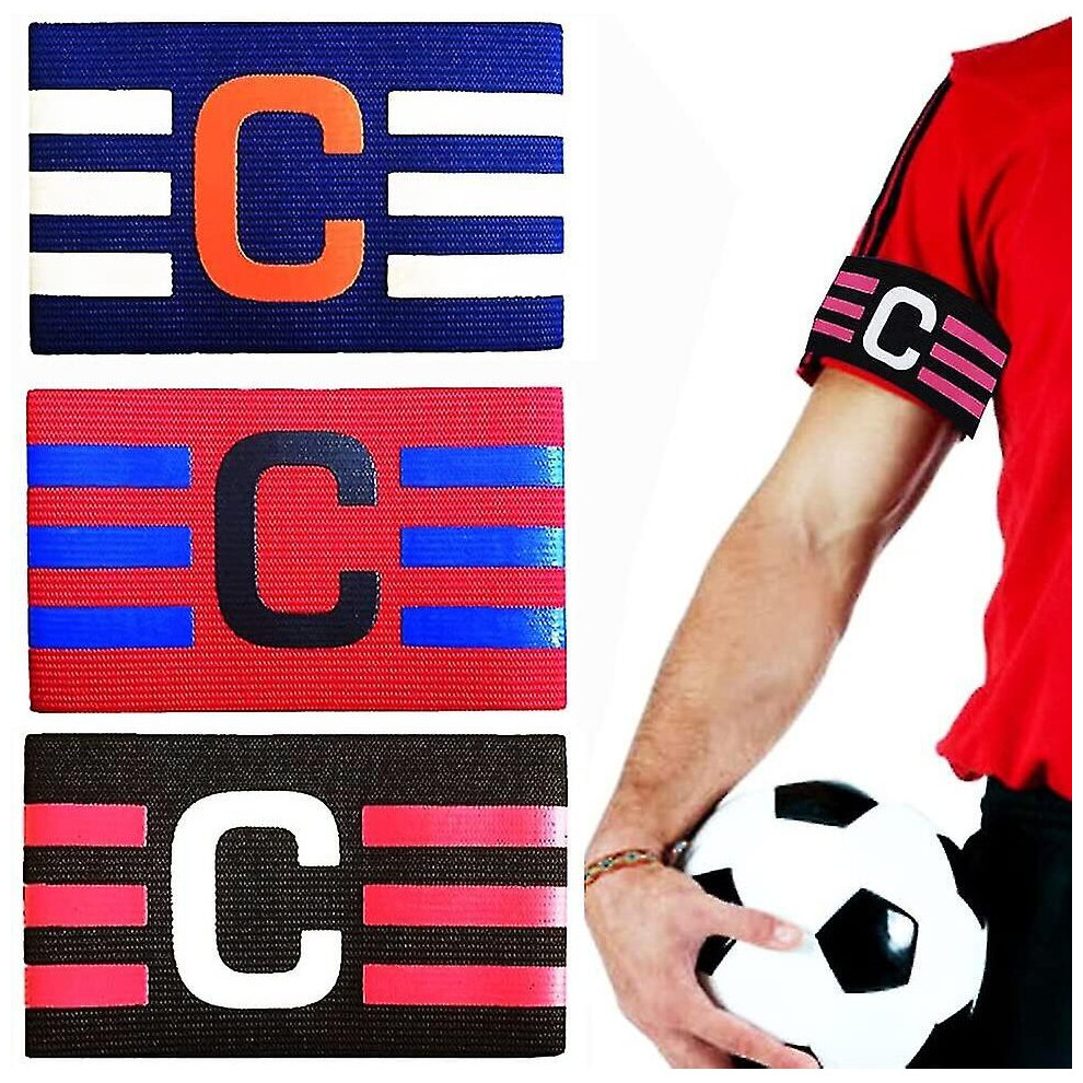 3 Pcs Captain's Armband Football Leader Armband Adjustable Size Elastic Player's Captain Armband For Football Hockey
