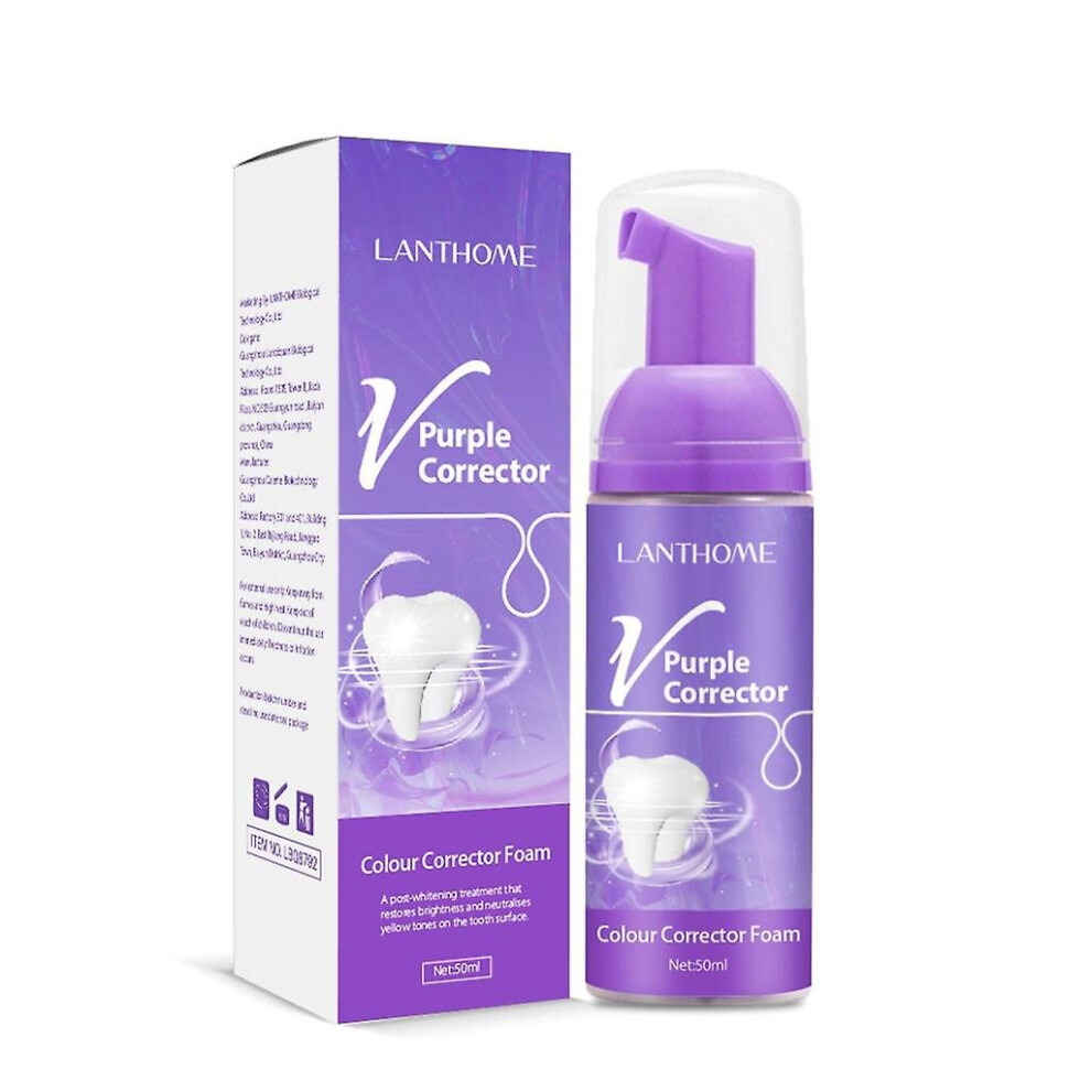 Lanthome Color Corrector Toothpaste Purple Mousse Foam Toothpaste For Teeth