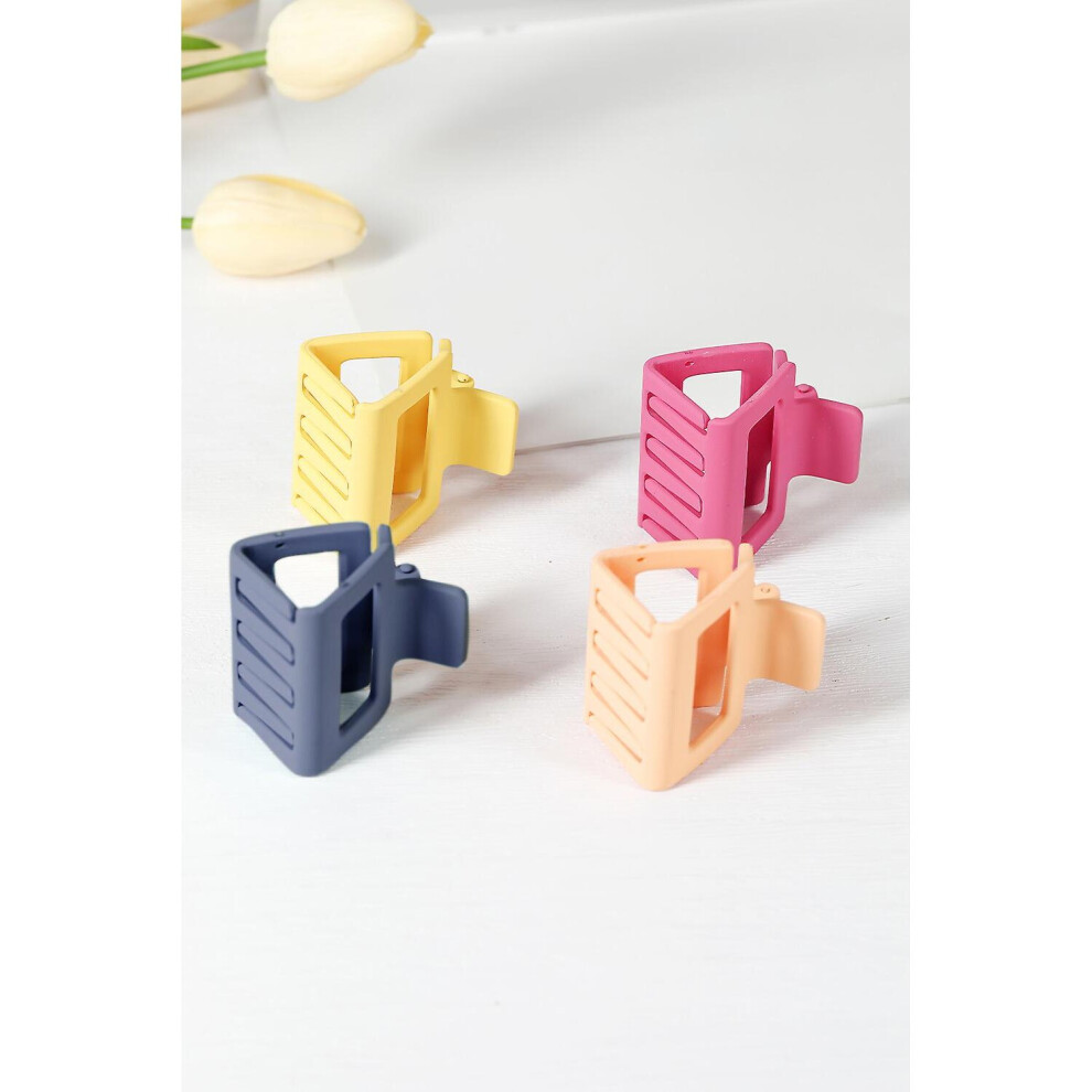 Yellow Retro Square Big Hair Claw Clip