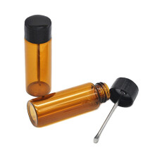 Portable Small Glass Bottle With Snuff Spoon Pill Box Storage Case Sniffer Vial Bottles Random Color