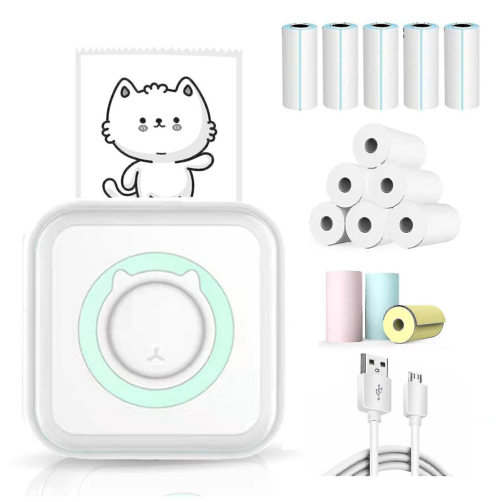 (style8) Mini Pocket Sticker Printer, Bluetooth Wireless Portable Mobile Printer Machine Thermal Printer For Notes, Memo, Photo, Pocket Label