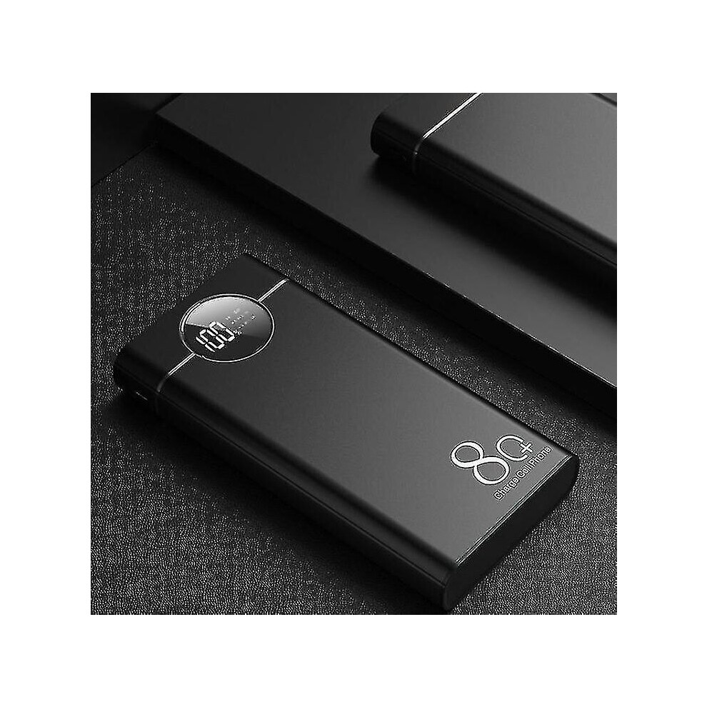 (black) 80000mah Portable Power Bank With Led Light Digital Power