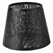 Small Lamp Shade Clip On Bulb,barrel Metal Lampshade With Pattern Of Trees For Table Chandelier Wal