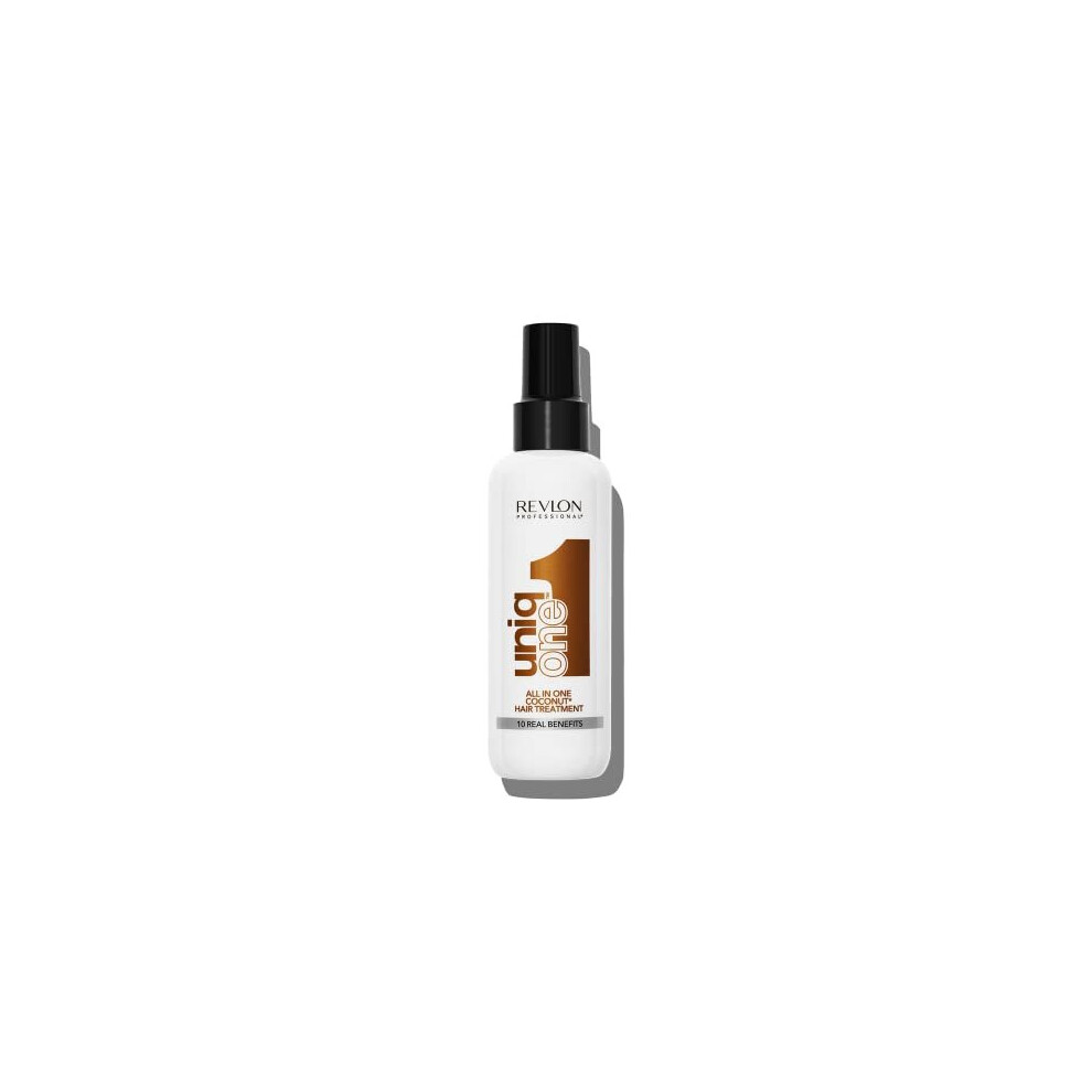 Revlon Uniqone Professional Leave In Conditioner, Gifts For Women / Men, Vegan Hair Treatment For Shine & Frizz Control (150Ml) Coconut