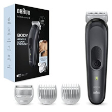 Braun Body Groomer 3, Manscaping Tool For Men With SkinShield Technology, Sensitive Comb, Wet & Dry, 100% Waterproof, BG3350, Black/Grey