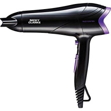 Nicky Clarke 2200W Lightweight Frizz Control Fast Dry DC Ionic Hair Dryer, 2 Heat & Speed Settings, Cool Shot - NHD177, Black 7 Purple